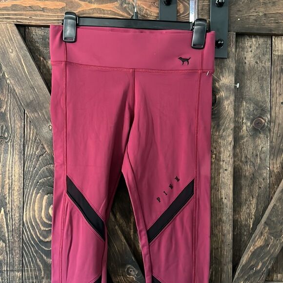 PINK ULTIMATE FLEECE LINED MESH LEGGINGS Sz-Small - Picture 3 of 8